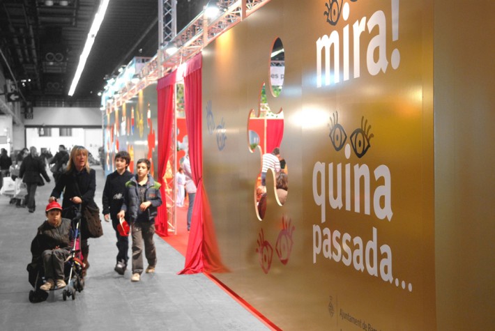 Estand, stand, saló infància 2008, Barcelona, inspiració mediterrània, inspiración mediterránea, mediterranean style, reciclatge materials, reciclaje de materiales, recycling of materials, reusing materials