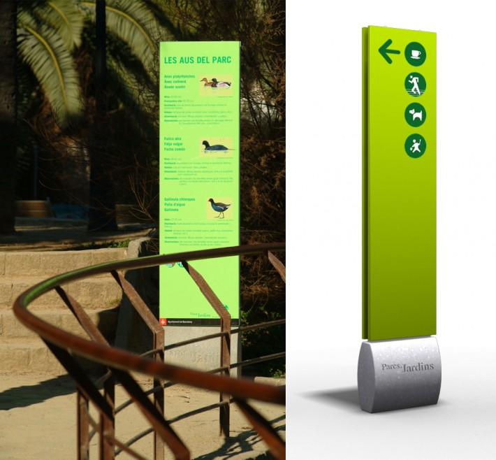 Retolació, rotulación, signposting, Parcs i Jardins, Parques y jardines, Urban parks, Barcelona, invidents, invidentes, blind peersons, Braille